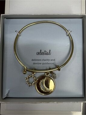 Kohl's Celestial Gold Moon & Sun Charm Bangle Bracelet